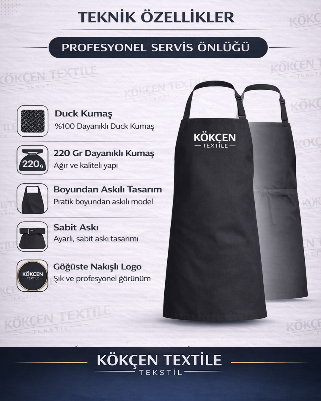 İşletmelere Özel Boyundan Bağlamalı Önlük